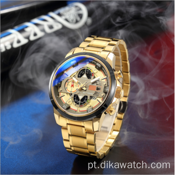 Olense 9002M [Design independente] Novo relógio esportivo masculino multifuncional com luz azul e elegante relógio à prova d&#39;água